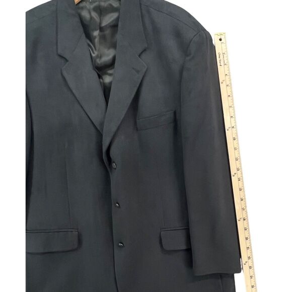 Lord & Taylor Blazer Mens 46 R Black Fifth Avenue Collection Faux Suede Jacket - Picture 9 of 14